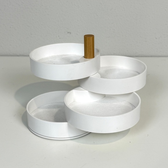 Yamazaki Home Stacked Jewelry Box White Plastic & Wood - Picture 1 of 6